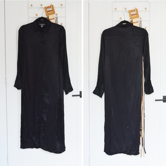 Primark Black Satin Shirt Dress - Picture 2 of 4